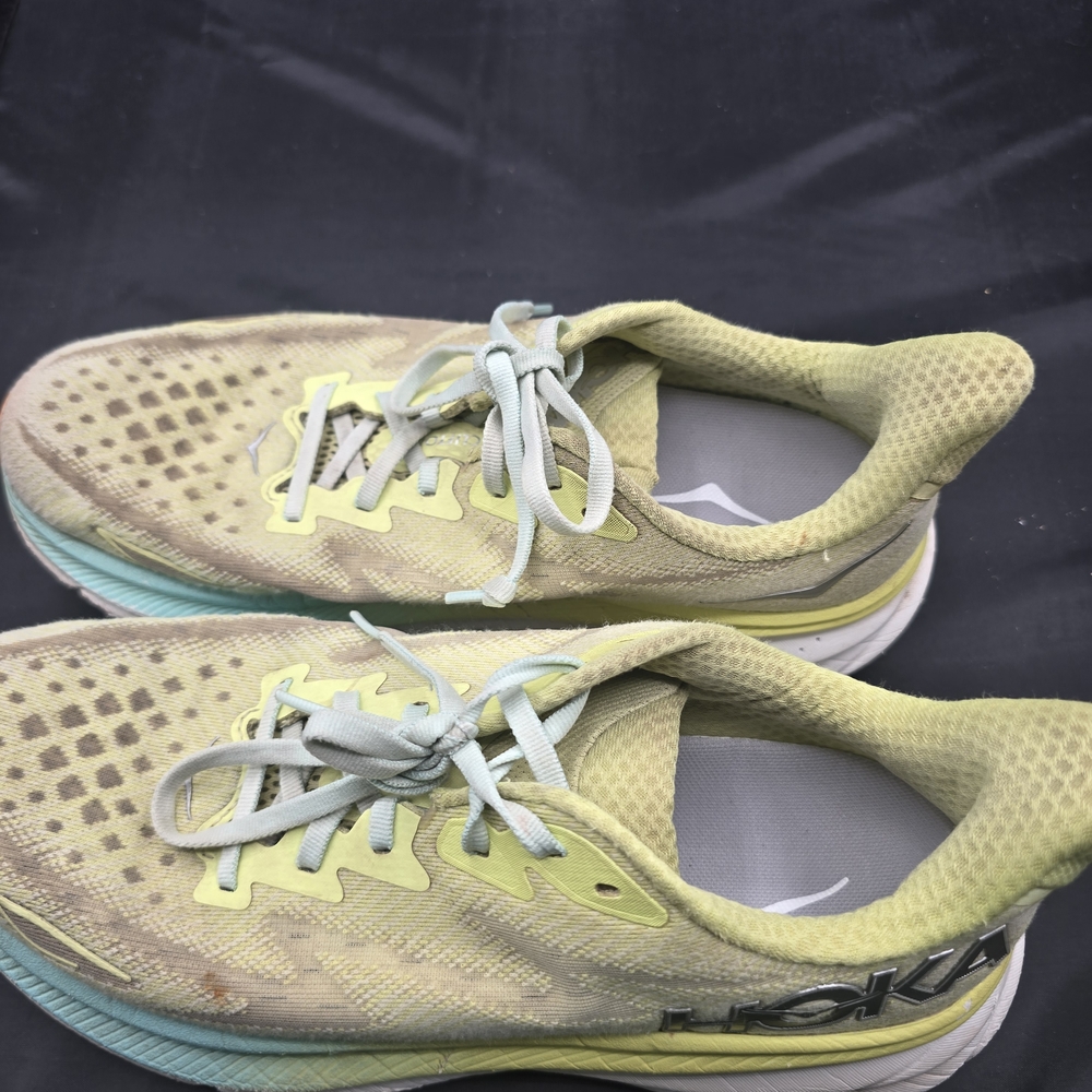 Hoka Yellow‎ and Blue Athletic Shoes with Breathable Design